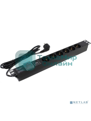Блок розеток горизонтальный ExeGate ServerPro PDU-19H608 Al-6S-EU2-SW-SPD1, 19
