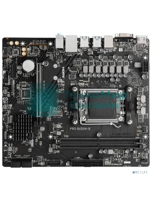 Материнская плата MSI PRO B650M-B, AM5, AMD B650, 2xDDR5, 4xSATA, 1xM.2, 1xPCI-E 4.0 x16, 1xPCI-E 4.0 x1, 1xHDMI, 1xVGA, 1x2.5Gb LAN, 2xUSB 2.0, 4xUSB 3.2 Gen 1, 3x3.5 мм, 7.1, Micro-ATX