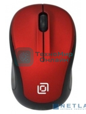Мышь беспроводная Oklick 665MW черный/красный, 1000 dpi, радиоканал, USB, кнопки - 3