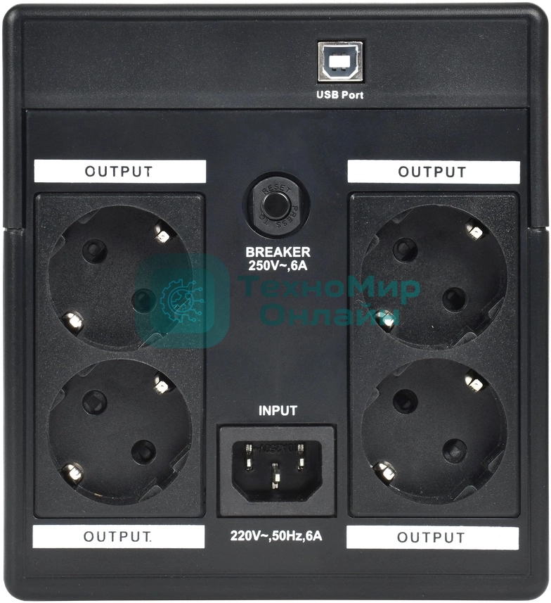 Источник бесперебойного питания Line-interactive 1,2кВА/720Вт, фаза 1/1, LCD дисплей, с АКБ 2х7AH, USB, Schuko