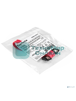 Кабель SATA ExeGate EX-CC-SATADATA-0.8L (7pin/7pin, металлические защелки, 0,8м)