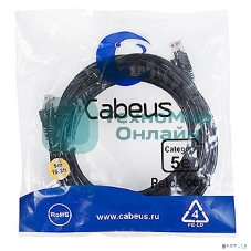 Шнур комм. Cabeus, Cat.5e, неэкр., U/UTP, RJ45/RJ45, PVC, AWG24, 5м, черный