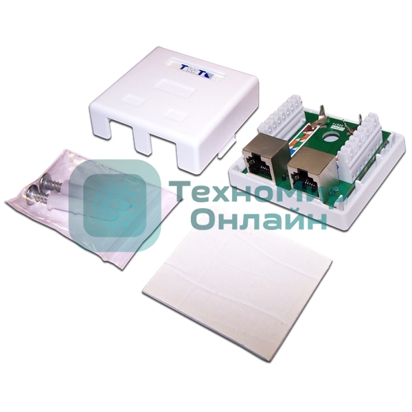 Настенная розетка, 1 порт RJ-45 категории 5е, STP, белая