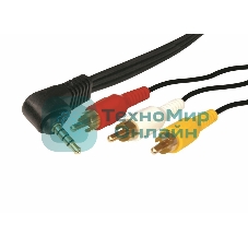 Шнур Rexant Стерео 3,5 мм 4C - 3 RCA 1,5 мeтра (GOLD)