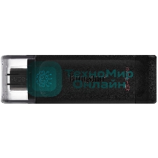 Флешка USB Kingston DataTraveler DT70 (DT70/64Gb), 64Gb, USB Type-C 3.2, R/W 70/45, черный