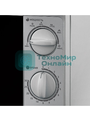 Микроволновая печь BBK 20MWS-707M/S серебро, 20 л, 700 Вт, переключатели - поворотный механизм