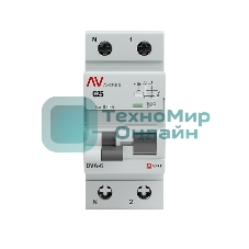 Выключатель автоматический дифференциального тока Averes DVA-6 Диф. Автомат (C) 1P+N 25А/30мА тип АС 6кА