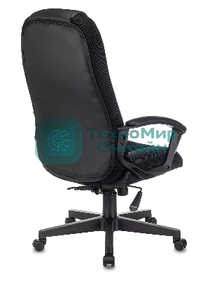 Кресло Бюрократ Zombie 9 черный/серый, экокожа, 120 кг, механизм качания