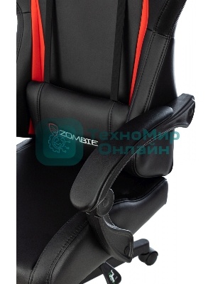 Кресло Zombie GAME TETRA черный/красный, экокожа, 120 кг, механизм качания
