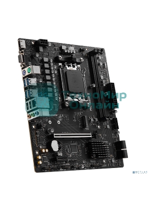 Материнская плата MSI PRO B650M-B, AM5, AMD B650, 2xDDR5, 4xSATA, 1xM.2, 1xPCI-E 4.0 x16, 1xPCI-E 4.0 x1, 1xHDMI, 1xVGA, 1x2.5Gb LAN, 2xUSB 2.0, 4xUSB 3.2 Gen 1, 3x3.5 мм, 7.1, Micro-ATX