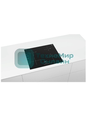 Индукционная варочная панель Bosch PUE611HC1E, 60 см, индукция,скошенные края, сенсорное управление, черный