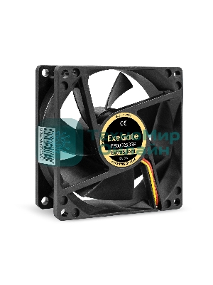 Вентилятор для корпуса ExeGate ExtraSilent ES08025B3P черный, 80 мм, 2000 об/мин, 19 дБ, 3 pin