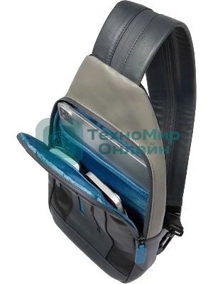 Рюкзак слинг мужской Piquadro Urban CA6540UB00/NGR, кожа, черный/серый