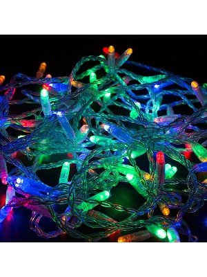 Гирлянда Neon-night Нить 10м, постоянное свечение, прозрачный ПВХ, 230В, цвет: Мультиколор