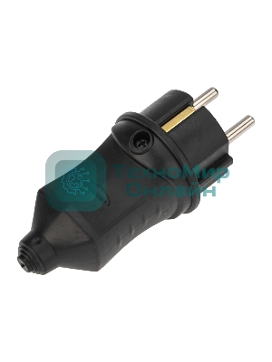 Вилка прямая влагозащищенная PROconnect 2P+PE 230V, 16 А, IP44 каучук
