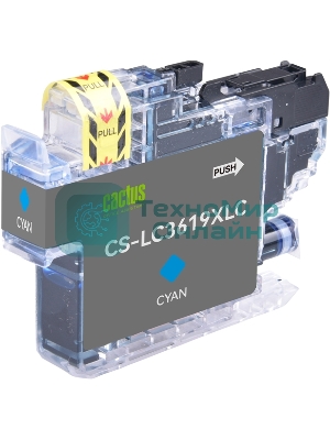 Картридж струйный Cactus CS-LC3619XLC голубой (18.4 мл) для Brother MFC-J2330DW/J2730DW/J3530DW/J3930DW