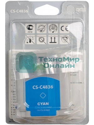 Картридж струйный Cactus CS-C4836 голубой (29 мл) для №11 HP 2000/2500/1000/1100/1200