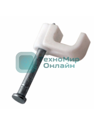 Крепеж кабеля плоский Rexant 4 х 2 мм, белый (упак. 20 шт)