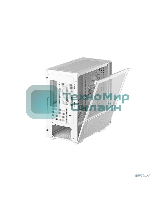 Компьютерный корпус Deepcool CH360 WH без БП, боковое окно (закаленное стекло), 2x140мм ARGb LED вентилятор спереди и 1x120мм ARGb LED вентилятор сзади, белый, mATX