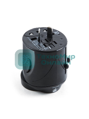 Переходник Konoos Универсальный сетевой переходник для путешествий WTA-1, вилки/розетки EU,US,RU