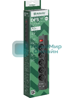 Сетевой фильтр Defender 1.8M DFS 751 5OUTL.