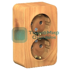 Розетка 2-ая с/з. без шторок 16А, 250 В, изолир. пластина SE Blanca наруж Ясень