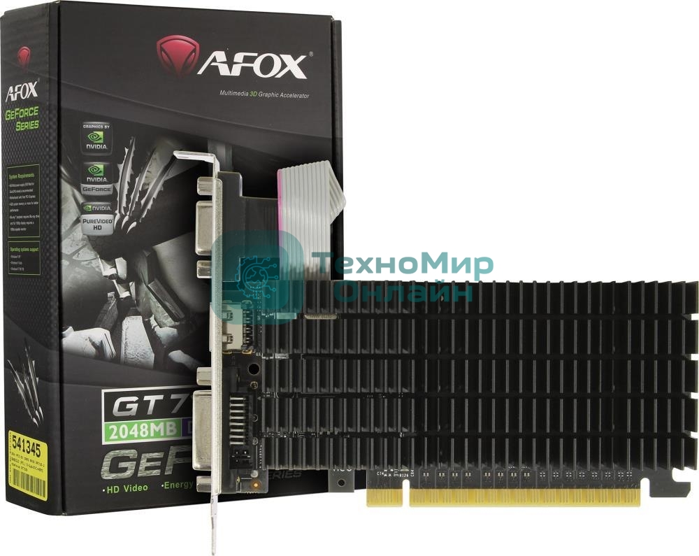 Видеокарта AFOX NVIDIA GeForce GT710 2Gb DDR3 64BIT DVI HDMI VGA LP RTL
