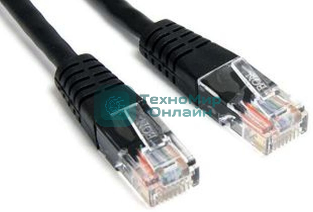 Патч-корд LANMASTER TWT UTP cat.5e, с заливными колпачками, 10.0 м, черный