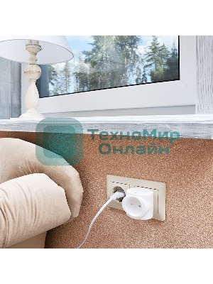 Тройник электрический Rexant биметалл 220В 6А белый