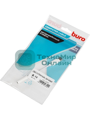 Переходник Buro BHP TPC-JCK USB Type-C (m) Jack 3.5мм (f) белый