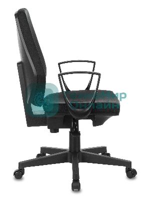 Кресло Бюрократ CH-545 черный, экокожа, 120 кг, механизм качания