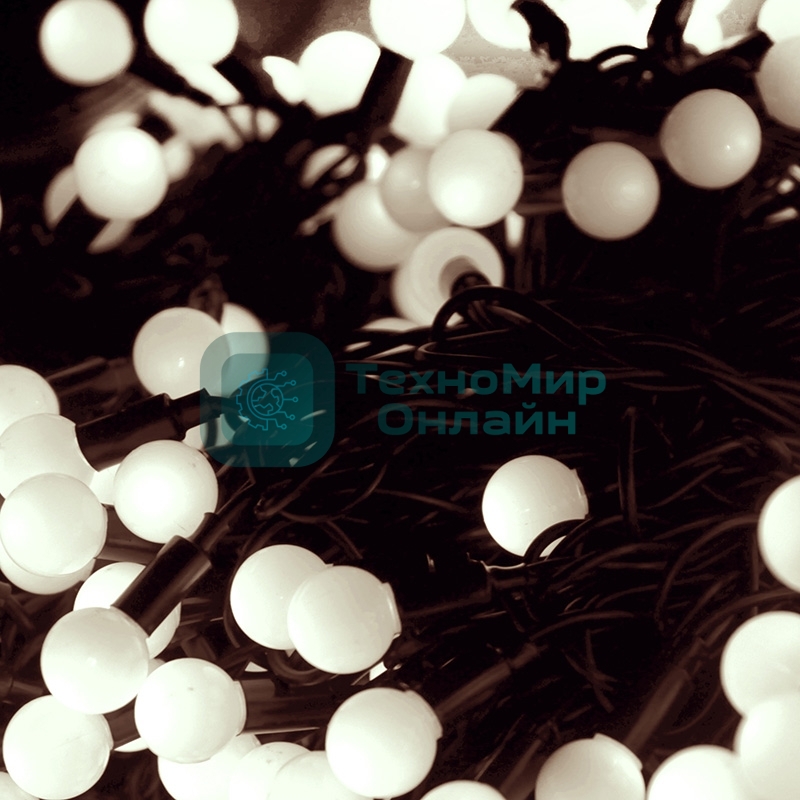 Гирлянда Neon-night LED ClipLight - ШАРИКИ 24V, 3 нити по 20 м, цвет диодов Белый