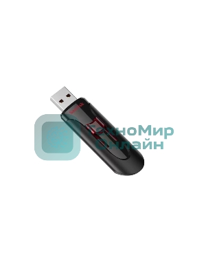 Флешка USB Sandisk CZ600 Cruzer Glide (SDCZ600-032G-G35), 32Gb, USB 3.0, R/W 100/20, черный