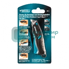 Нож ремонтно-монтажный Gross МИНИ трехкомп. рук-ка, авто выброс/возврат лезвия, 100 мм, 2 з.л