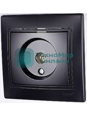 Розетка телевизионная СП Мира проходная черный бархат LEZARD 701-4242-129