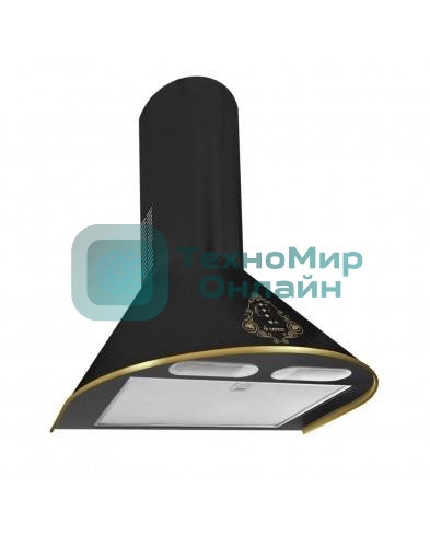 Вытяжка каминная Gefest ВО 1503 К73 черный/золотистый, 50 см, 1000 куб. м/ч, 78 дБ