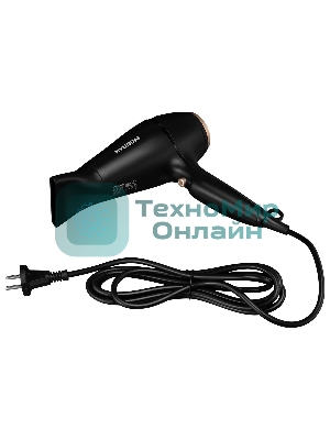 Фен Hyundai H-HD0767 черный, 2000 Вт, ионизация
