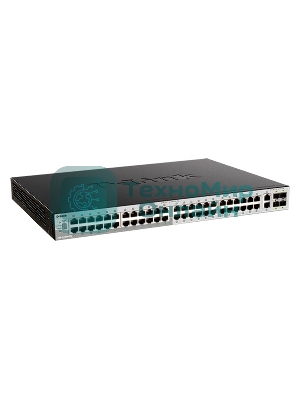Коммутатор D-Link DGS-3130-54PS/B2A, PROJ L2+ Managed Switch with 48 10/100/1000Base-T ports and 2 10Gbase-T ports and 4 10Gbase-X SFP+ ports (48 PoE ports 802.3af/802.3at (30 W), PoE Budget 370W, PoE Budget wit