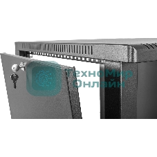 Шкаф коммутационный ЦМО (ШРН-9.650.1-9005) настенный 9U 600x658 мм пер. дв. металл 200 кг черный 600 мм 180 град.