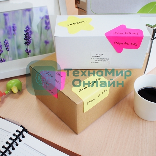 Блок самоклеящийся бумажный Stick`n 21545 70x70 мм, 50 листов, 70 г/м2, неон, розовый вырубной клей по периметру 