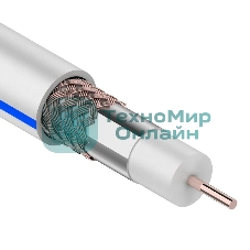 Кабель коаксиальный Rexant DG 113, Cu/Al/Cu, 75%, 75 Ом, бухта 100 м, белый