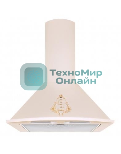 Вытяжка каминная Gefest ВО 1604 К54 бежевый, 60 см, 1000 куб. м/ч, 78 дБ
