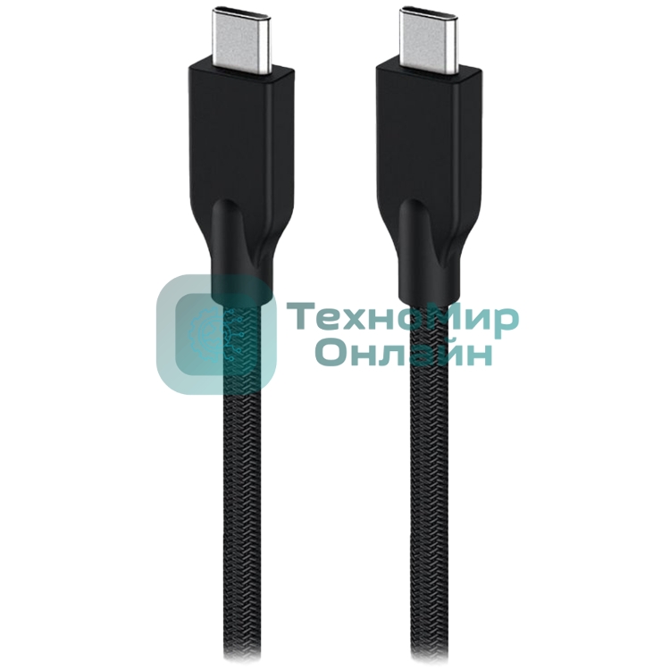 Кабель Genius ACC-C2CC-3A. Выход: USB-C -> USB-C. USB 3.0, плетеный нейлон, 100 см. черный