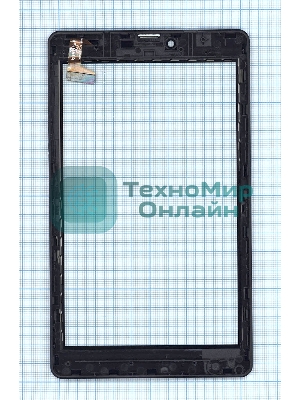 Сенсорное стекло (тачскрин) для Irbis TZ743 REV2, черное с рамкой