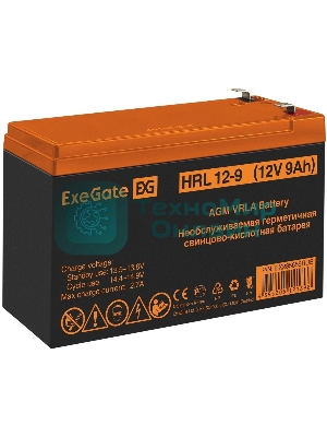 Батарея для ИБП ExeGate EX285659RUS HRL 12-9 (12V 9Ah 1234W, клеммы F2)