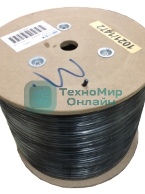 Кабель UTP 4 Pair AWG 24 CCA wooden reel, PE+PVC jacket, cat5E 305м черный