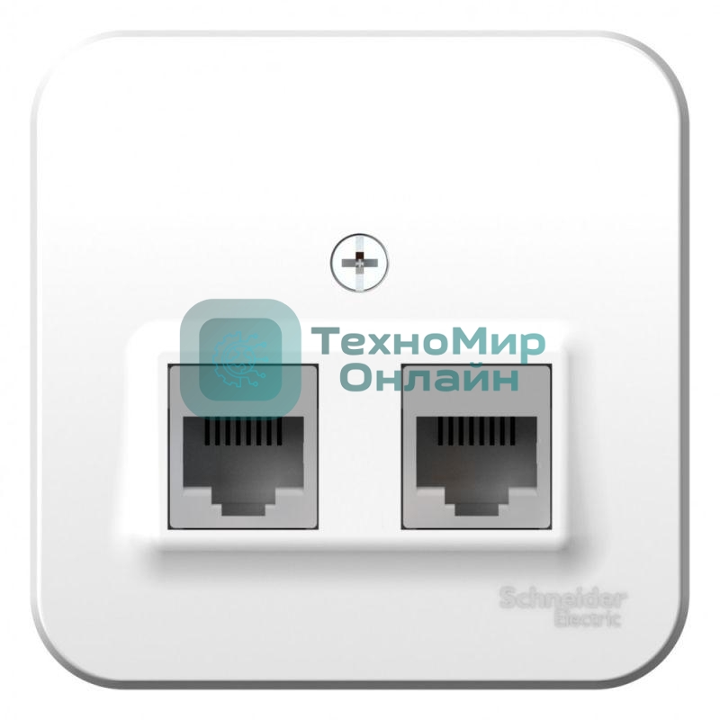 Розетка компьютерная 2-м ОП BLANCA RJ45 кат.5e изол. пласт. бел. SchE BLNIA045451