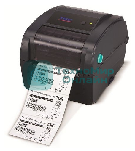 Принтер этикеток TSC TC200 прямая термопечать, 203 dpi, 152 мм/сек, Ethernet, RS-232, USB, черный