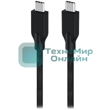 Кабель Genius ACC-C2CC-3A. Выход: USB-C -> USB-C. USB 3.0, плетеный нейлон, 150 см. черный