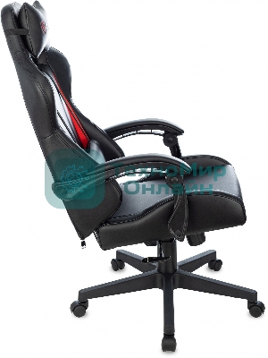 Кресло Zombie GAME TETRA черный/красный, экокожа, 120 кг, механизм качания